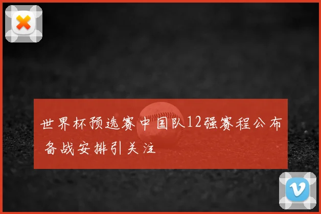 世界杯预选赛中国队12强赛程公布 备战安排引关注